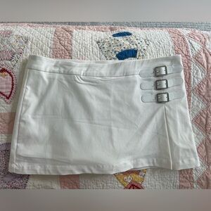 Revolve White mini skort with buckles size Medium